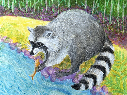 Racoon by Heni Sandoval, Painting for Sale on Singulart