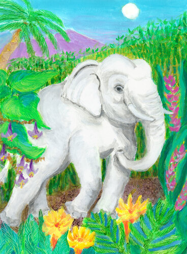 White Elephant von Heni Sandoval, Malerei kaufen auf Singulart