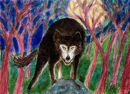 Wolf by Heni Sandoval, Painting for Sale on Singulart