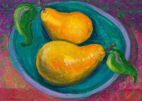 Lounging Pears di Heni Sandoval, Pittura in vendita su Singulart