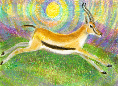 Running Gazelle par Heni Sandoval, Peinture en vente sur Singulart