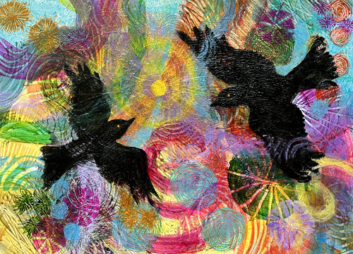 Two Crows by Heni Sandoval, Painting for Sale on Singulart