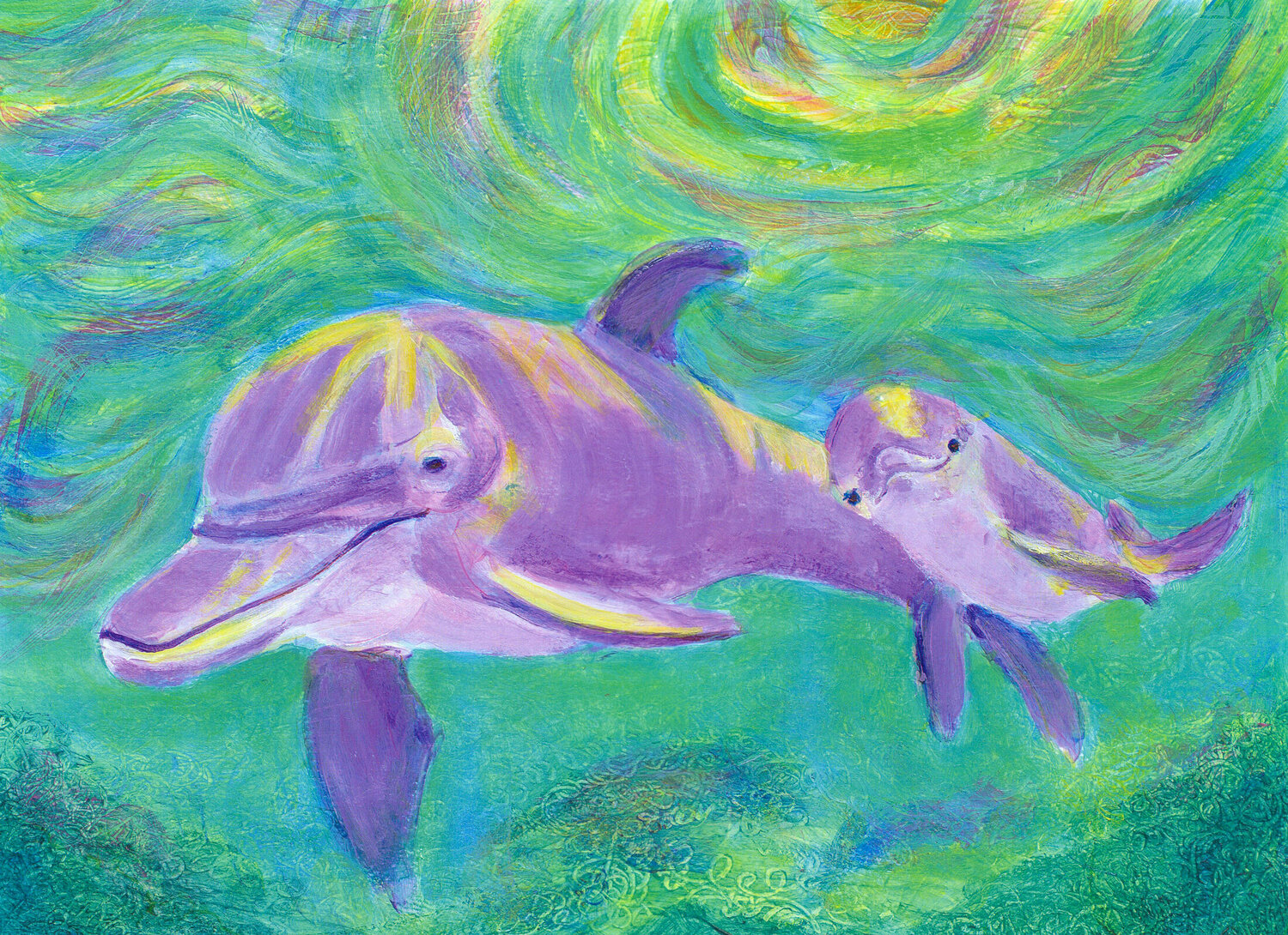 Mom and Baby Dolphin Heni Sandoval
