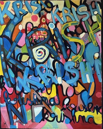 le nom de Krishna van ADASI Virginie Huj, Schilderij te koop op Singulart