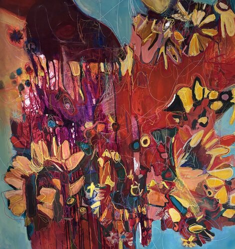 Pulsation botanique di ADASI Virginie Huj, Pittura in vendita su Singulart