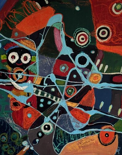 Juste jouer et aimer by ADASI Virginie Huj, Painting for Sale on Singulart