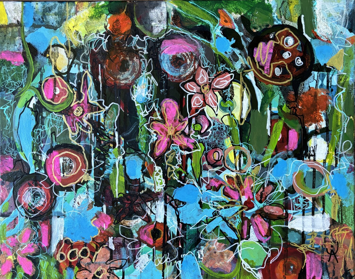 Ce que le ciel met dans les fleurs ADASI Virginie Huj Original painting for sale