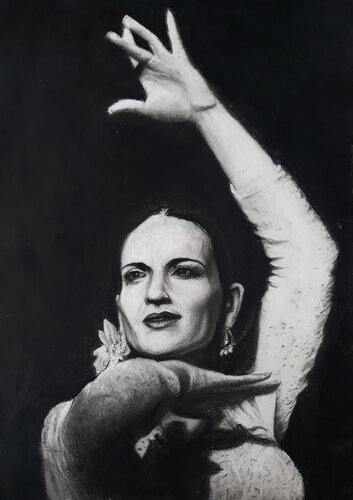 Pasión flamenca o Esencia y Duende par Nicolás Urquiza, Peinture en vente sur Singulart
