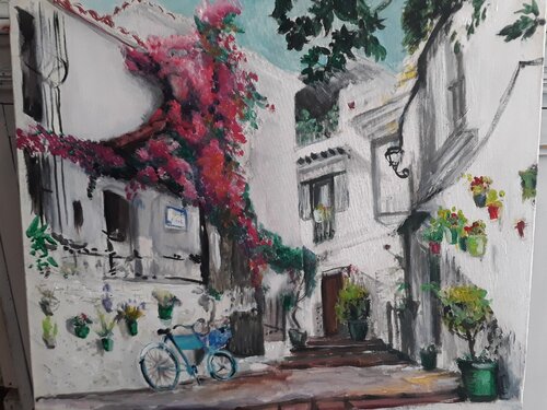 "Rincón Mediterráneo en Flor" von Nicolás Urquiza, Malerei kaufen auf Singulart
