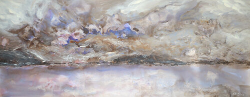 Last sip of coffee before the rain starts (Lake Zug) by Kiki Spring, Painting for Sale on Singulart