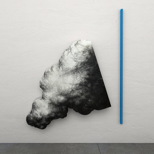 Nube fracturada y línea azul par Oscar Azula, Dessin en vente sur Singulart