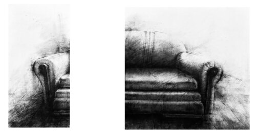 Sofá (Díptico) par Oscar Azula, Dessin en vente sur Singulart