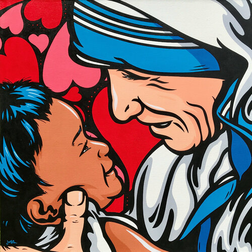 Mother Teresa With Child van Jamie Lee, Schilderij te koop op Singulart