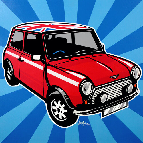 Red Mini Cooper par Jamie Lee, Peinture en vente sur Singulart