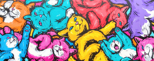 Jellybean Cats par Jamie Lee, Peinture en vente sur Singulart