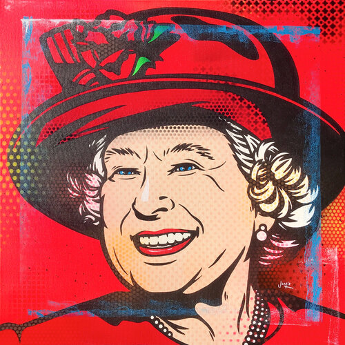 Her Majesty Queen Elizabeth II by Jamie Lee, 회화 for Sale on Singulart