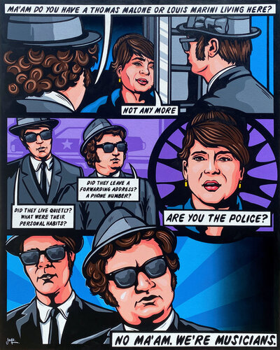 Blues Brothers No Ma'am. van Jamie Lee, Schilderij te koop op Singulart
