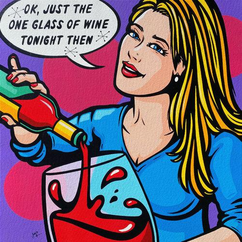 Just One Glass Tonight di Jamie Lee, Pittura in vendita su Singulart