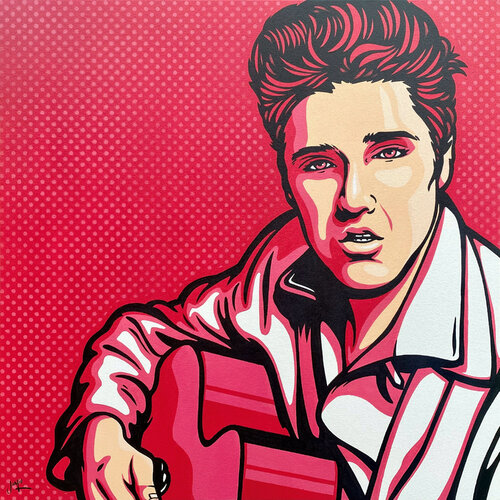 Elvis Presley On Pink von Jamie Lee, Malerei kaufen auf Singulart