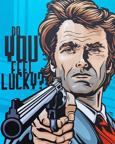 Dirty Harry - Do You Feel Lucky by Jamie Lee, Painting for Sale on Singulart