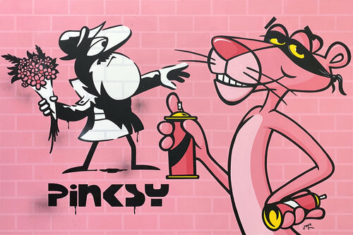 Pinksy's Flower Thrower von Jamie Lee, Malerei kaufen auf Singulart