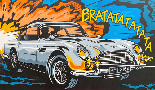 Aston Martin DB5 Chase de Jamie Lee, Pintura a la venta en Singulart