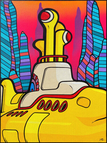 Yellow Submarine on Pink von Jamie Lee, Malerei kaufen auf Singulart