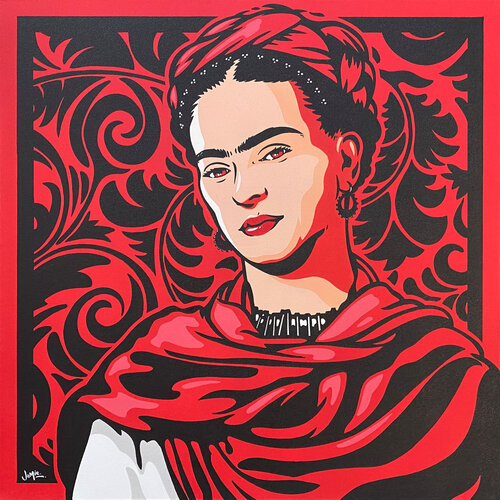 Frida Kahlo Lost In The Flowers by Jamie Lee, Painting for Sale on Singulart