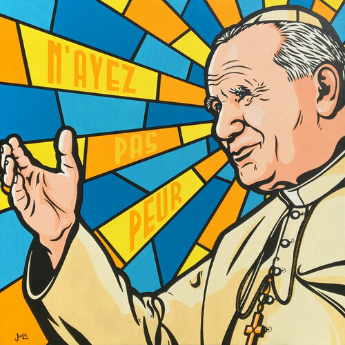 Pope John Paul II van Jamie Lee, Schilderij te koop op Singulart
