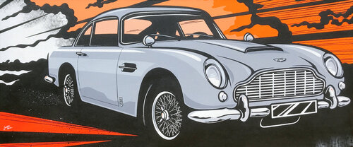 Aston Martin DB5 Orange van Jamie Lee, Schilderij te koop op Singulart