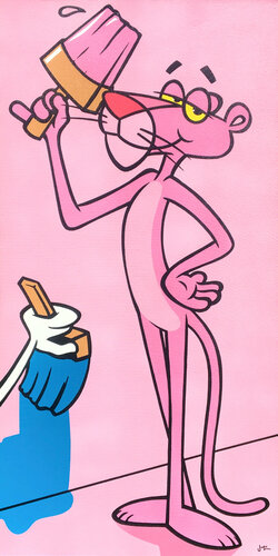 The Pink Panther van Jamie Lee, Schilderij te koop op Singulart