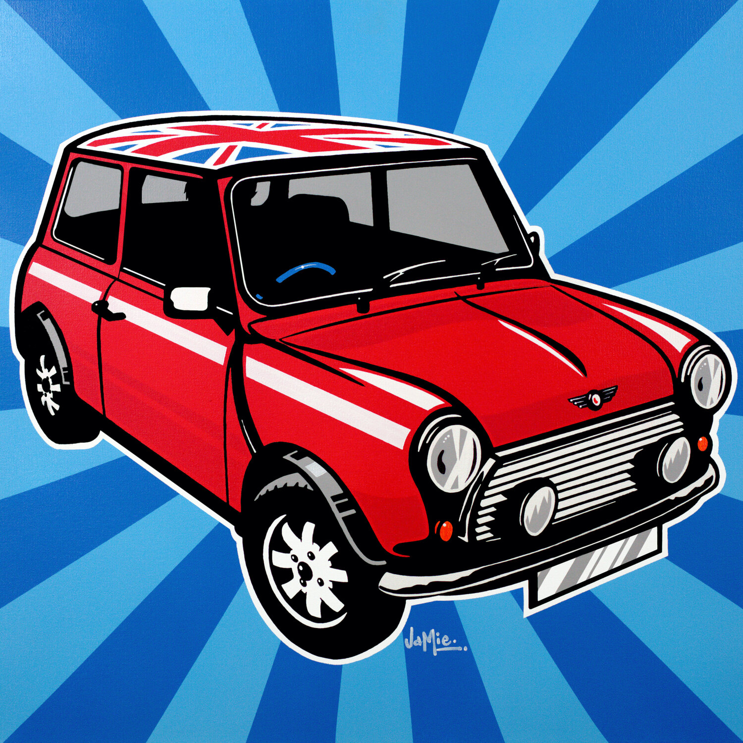 Red Mini Cooper Jamie Lee