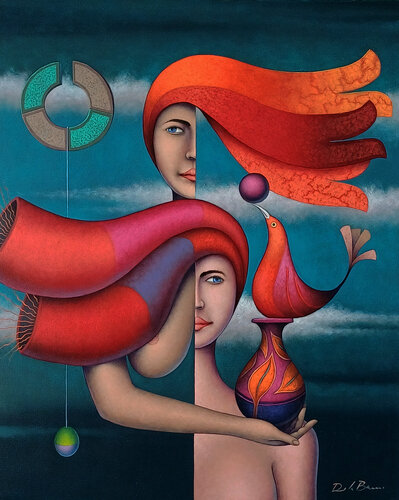 Féminas y jarrón van Jose Luis De la Barra Bellido, Schilderij te koop op Singulart