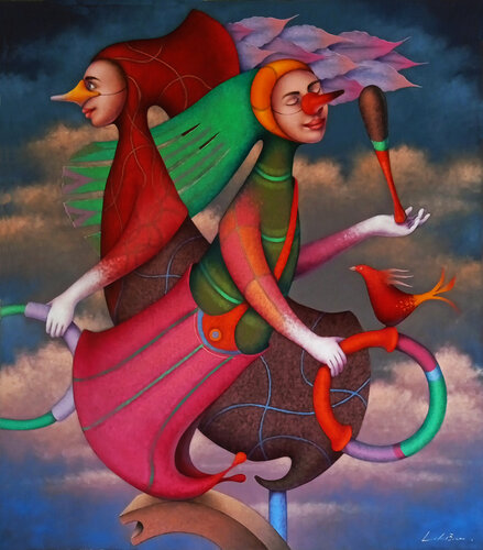 Payasitos equilibristas van Jose Luis De la Barra Bellido, Schilderij te koop op Singulart