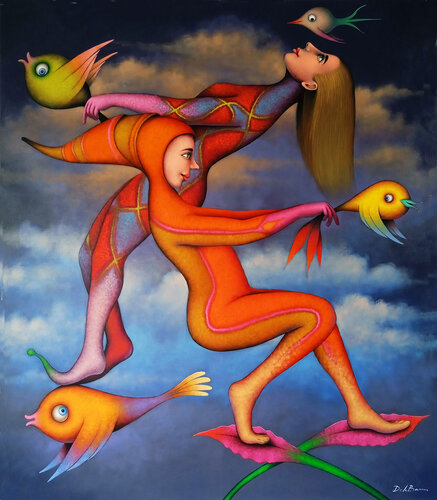 Jugando con ilusiones van Jose Luis De la Barra Bellido, Schilderij te koop op Singulart