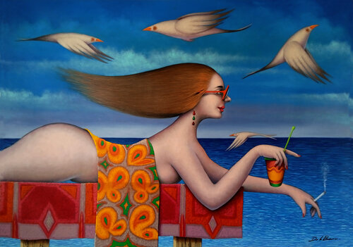 Disfrutando el verano by Jose Luis De la Barra Bellido, Painting for Sale on Singulart