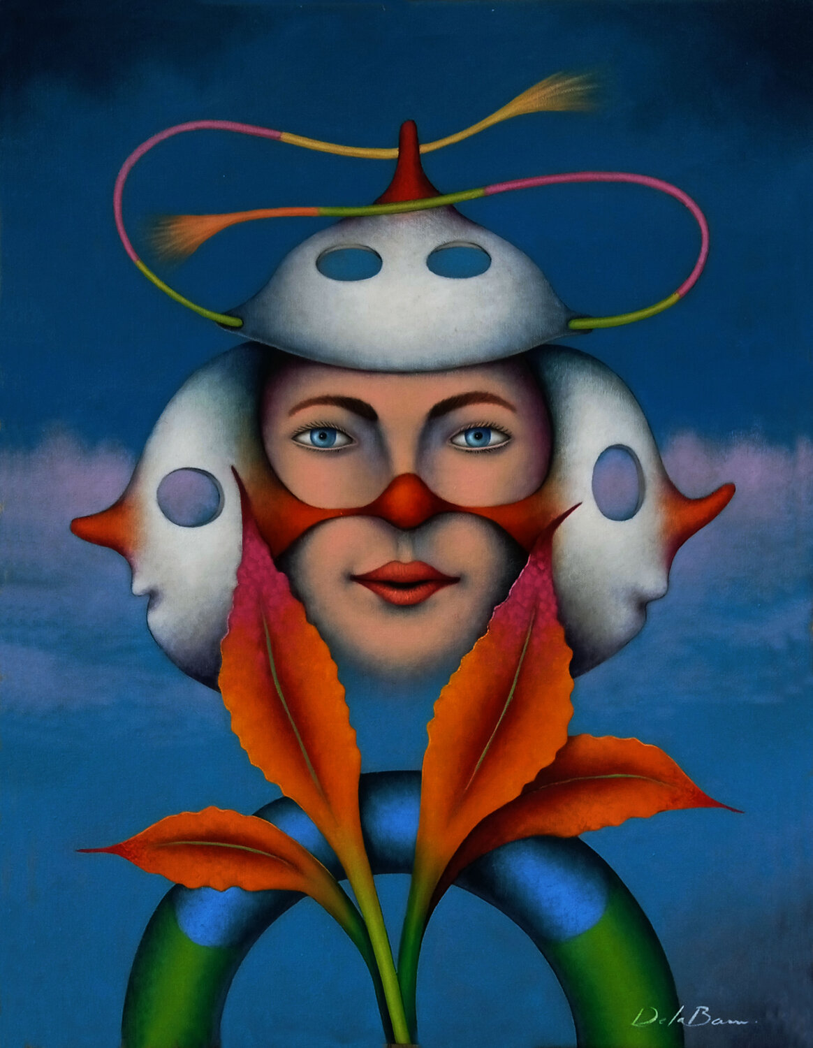Coleccionista de mascaras Jose Luis De la Barra Bellido Originalgemälde zu verkaufen