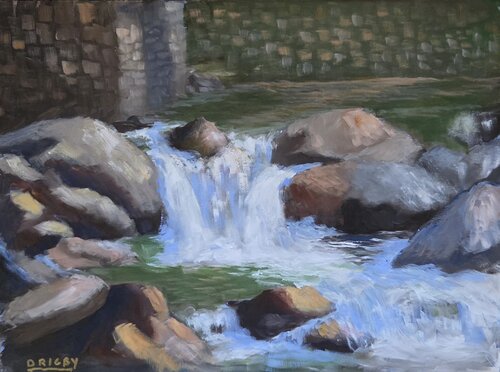 Falls by Swinging Bridge by Dane Rigby, Painting for Sale on Singulart