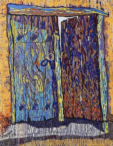 Guardian of the Threshold | Original Sculptural Oil Painting | Dilorom Mamedova von Dilorom Mamedova, Malerei kaufen auf Singulart