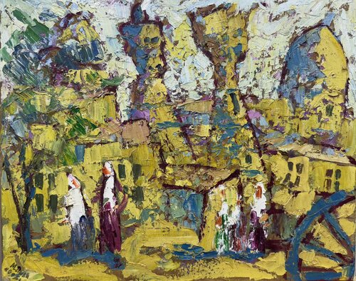 Khiva: Ancient Echoes | 3D Impasto van Dilorom Mamedova, Schilderij te koop op Singulart