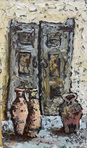 Old Door and Terracotta | Dilorom Mamedova von Dilorom Mamedova, Malerei kaufen auf Singulart