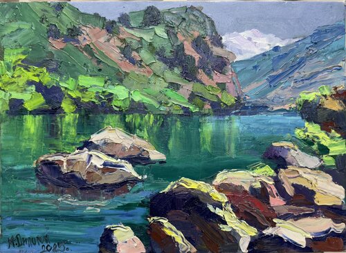 The Jade Mirror of the Mountains | Dilorom Mamedova von Dilorom Mamedova, Malerei kaufen auf Singulart
