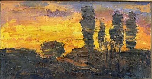 Hot Sunset: Energy of the Fading Day par Dilorom Mamedova, Peinture en vente sur Singulart