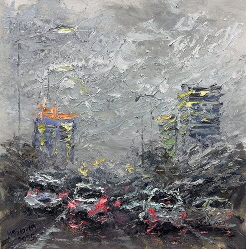 When Snow Speaks to Rain | Like this painting by Dilorom Mamedova, Painting for Sale on Singulart