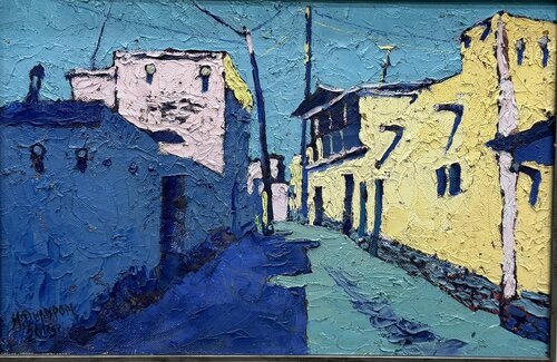Old Town Street: Contrasts of the East par Dilorom Mamedova, Peinture en vente sur Singulart