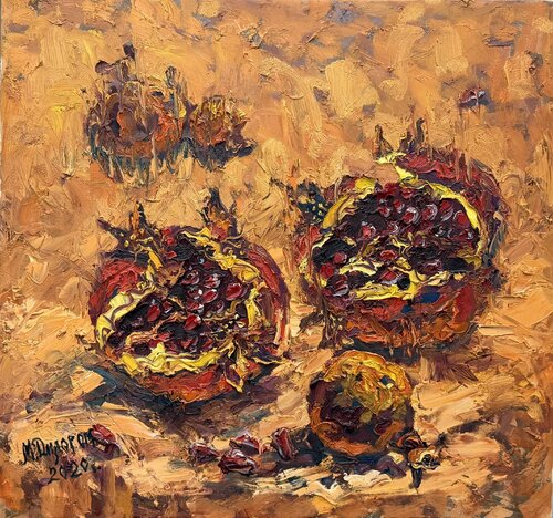 Autumn Pomegranates par Dilorom Mamedova, Peinture en vente sur Singulart