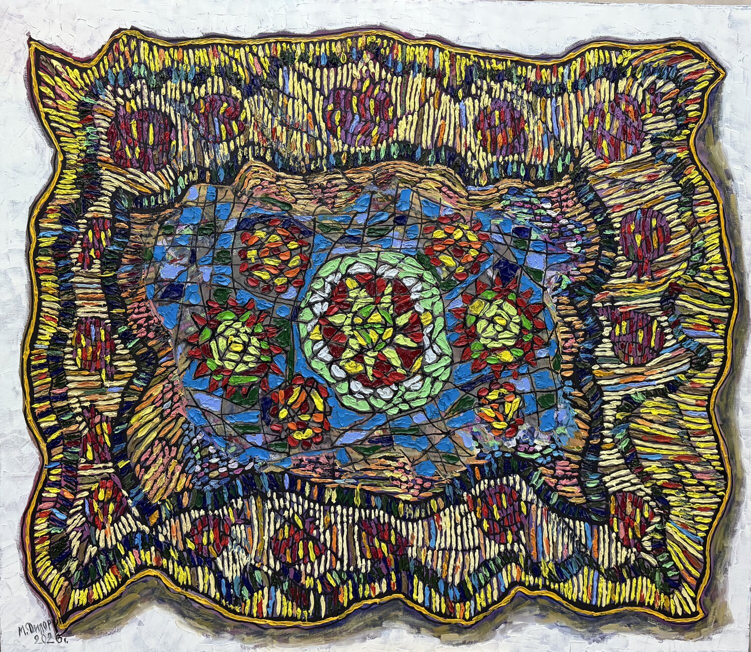The Fabric of the Universe Dilorom Mamedova Originalgemälde zu verkaufen
