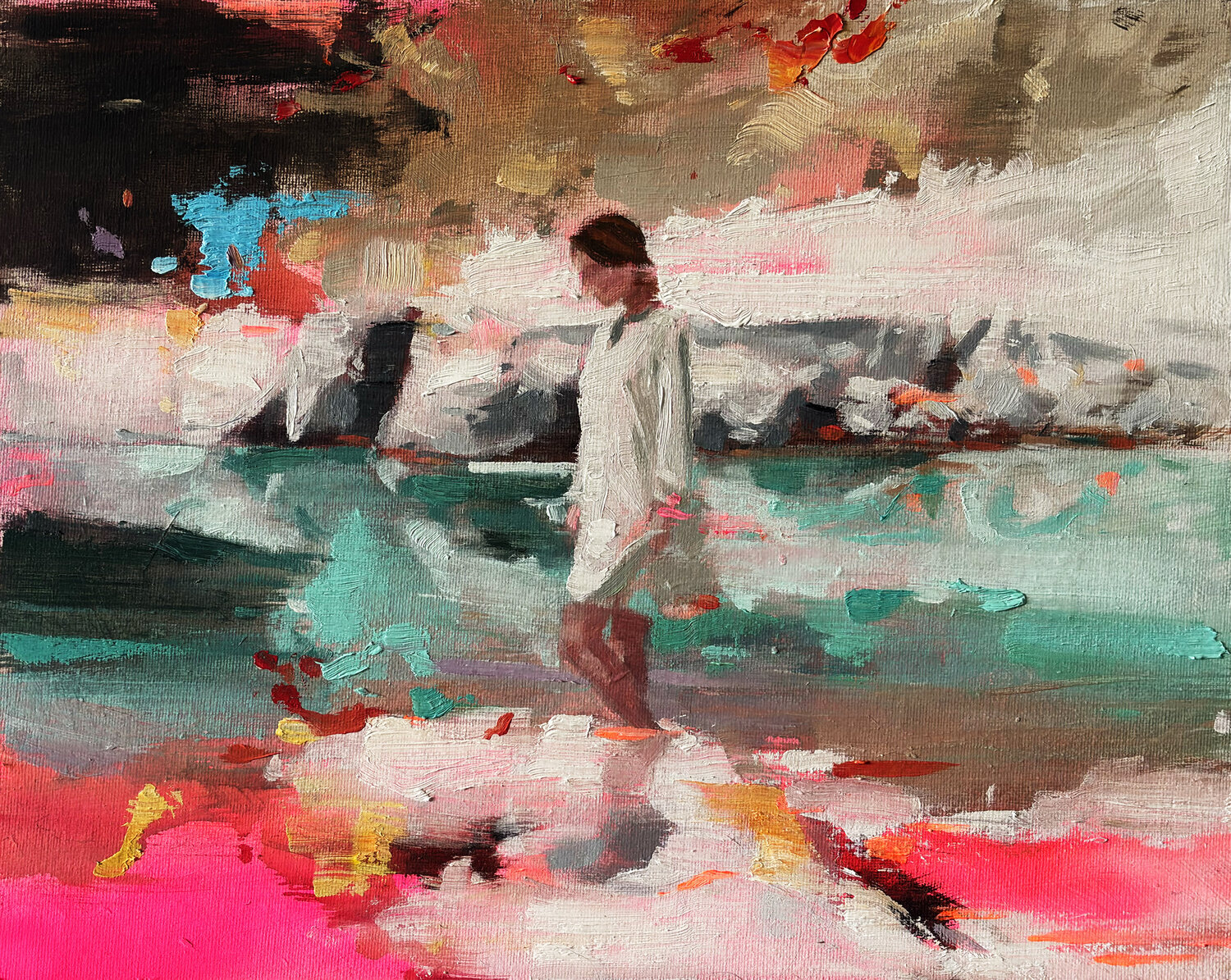 Figure at the Edge Carlos Milanés Peinture originale à vendre