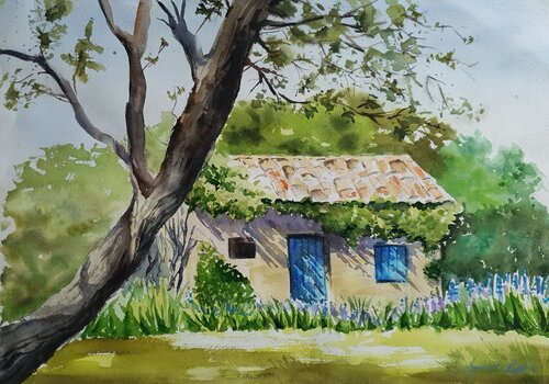 Mediterranean refuge by Agnieszka Ryba, Work on Paper for Sale on Singulart