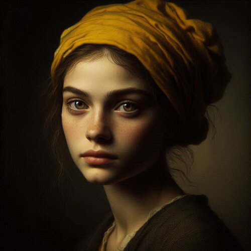 "פורטרט אישה עם כיסוי ראש" by Yoram bouzaglo, 사진 for Sale on Singulart